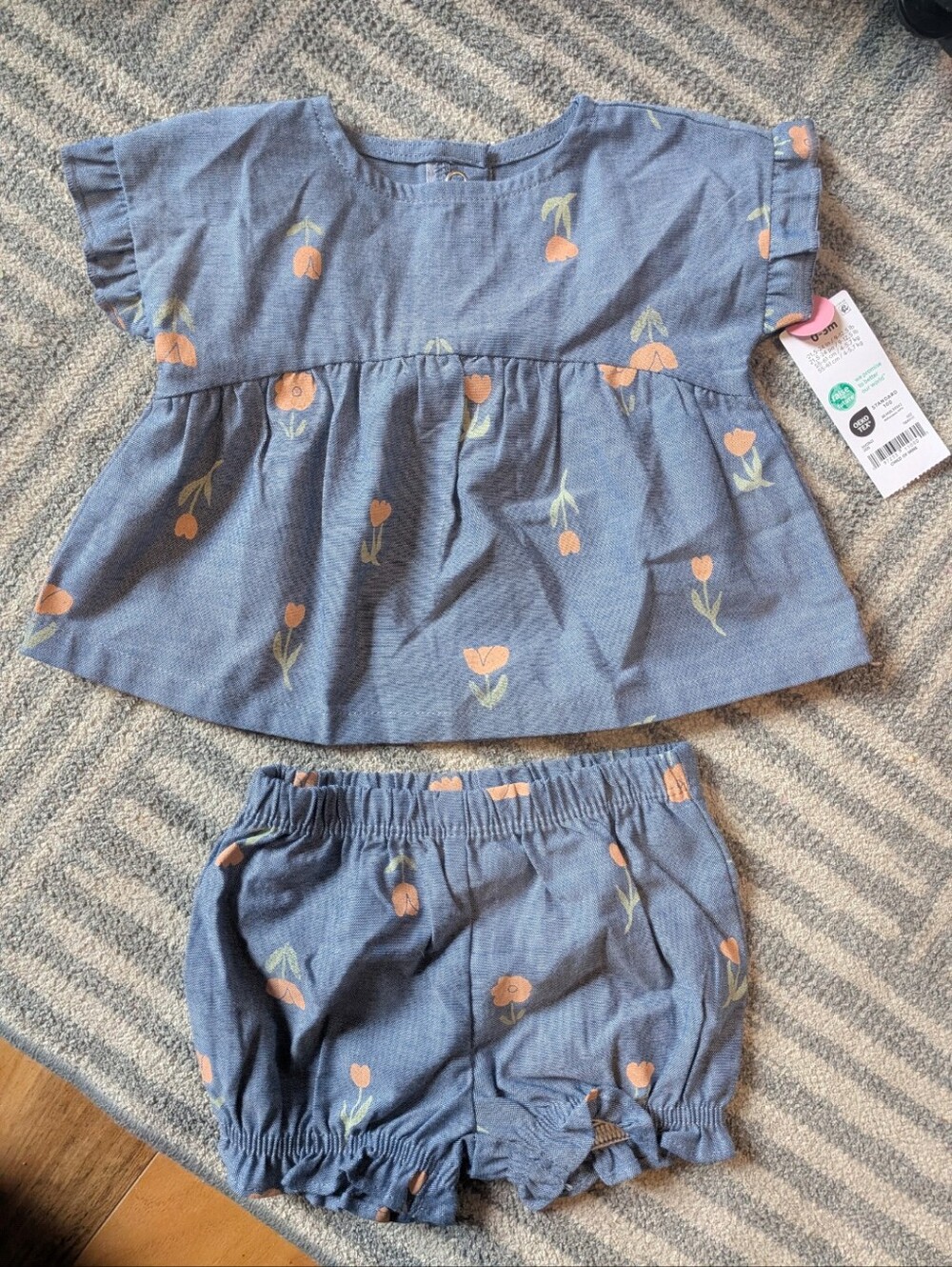 Carter's Floral Girls'  Set 0-3 Months